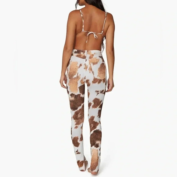 NWT!! WeWoreWhat - Cowhide Stiletto Slit Denim Jean - Size 26 - Picture 3 of 10